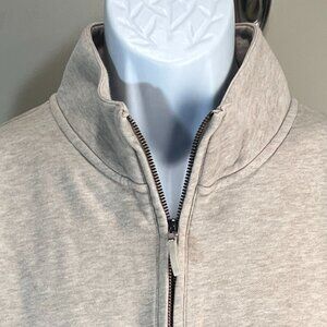 Brooks Brothers Men's beige flecked 1/3 zip pullover golf Sweater XL EUC